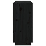 Buffet Noir 111x34x75 cm Bois massif de pin