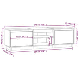 Meuble TV 140x35x40 cm Bois de pin massif