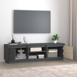 Meuble TV Gris 140x35x40 cm Bois de pin massif