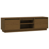 Meuble TV Marron miel 140x35x40 cm Bois de pin massif