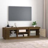 Meuble TV Marron miel 140x35x40 cm Bois de pin massif