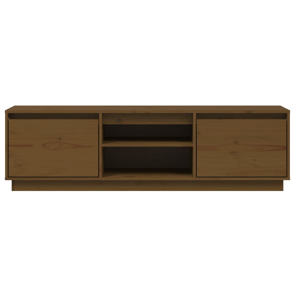 Meuble TV Marron miel 140x35x40 cm Bois de pin massif