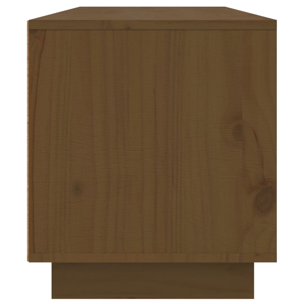 Meuble TV Marron miel 140x35x40 cm Bois de pin massif