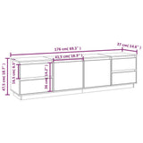 Meuble TV 176x37x47,5 cm Bois de pin massif