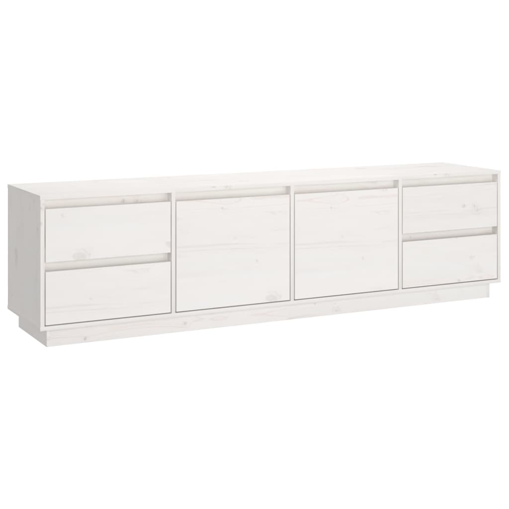 Meuble TV Blanc 176x37x47,5 cm Bois de pin massif