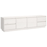 Meuble TV Blanc 176x37x47,5 cm Bois de pin massif