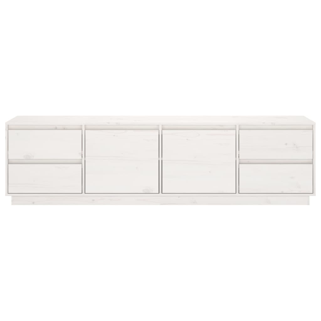 Meuble TV Blanc 176x37x47,5 cm Bois de pin massif