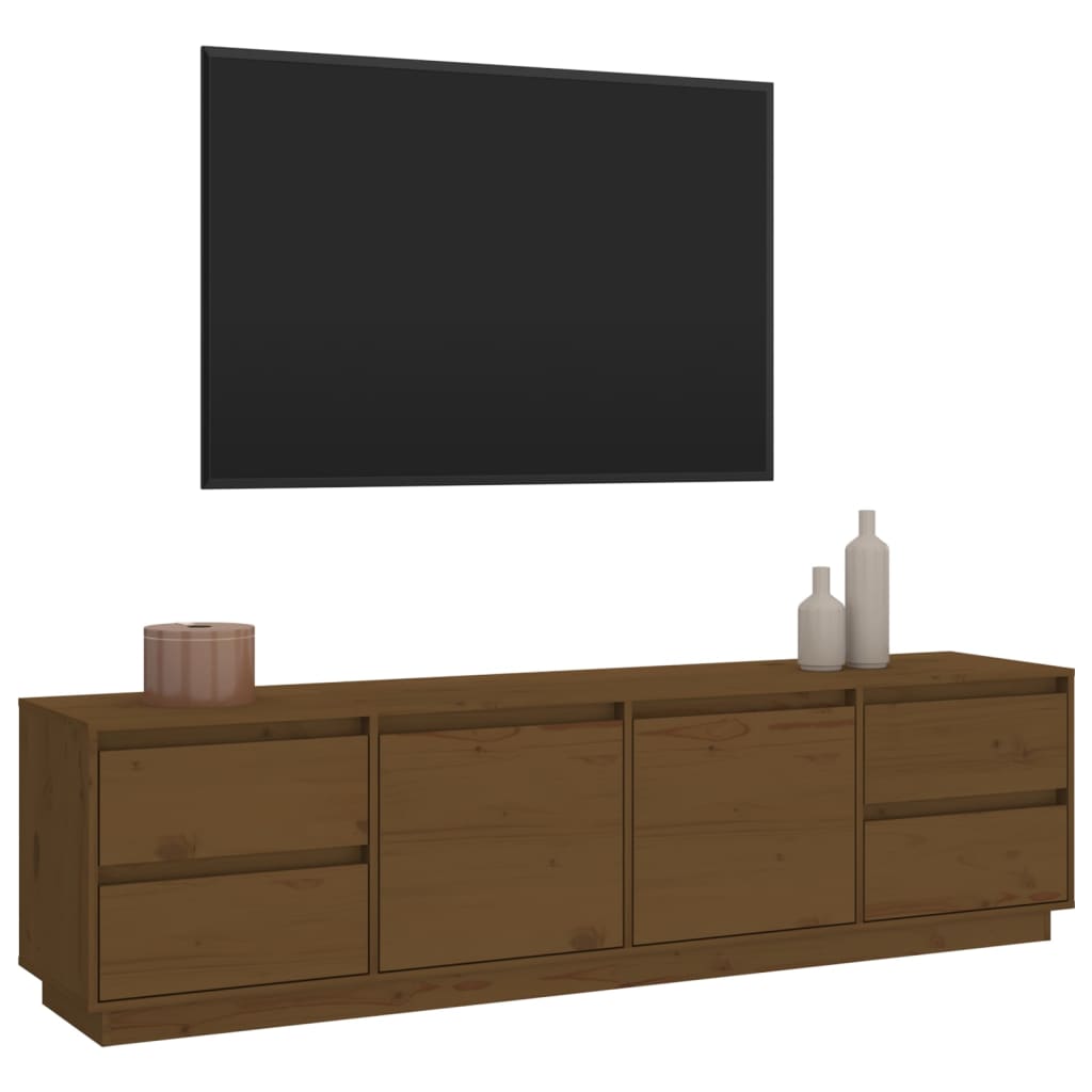 Meuble TV Marron miel 176x37x47,5 cm Bois de pin massif