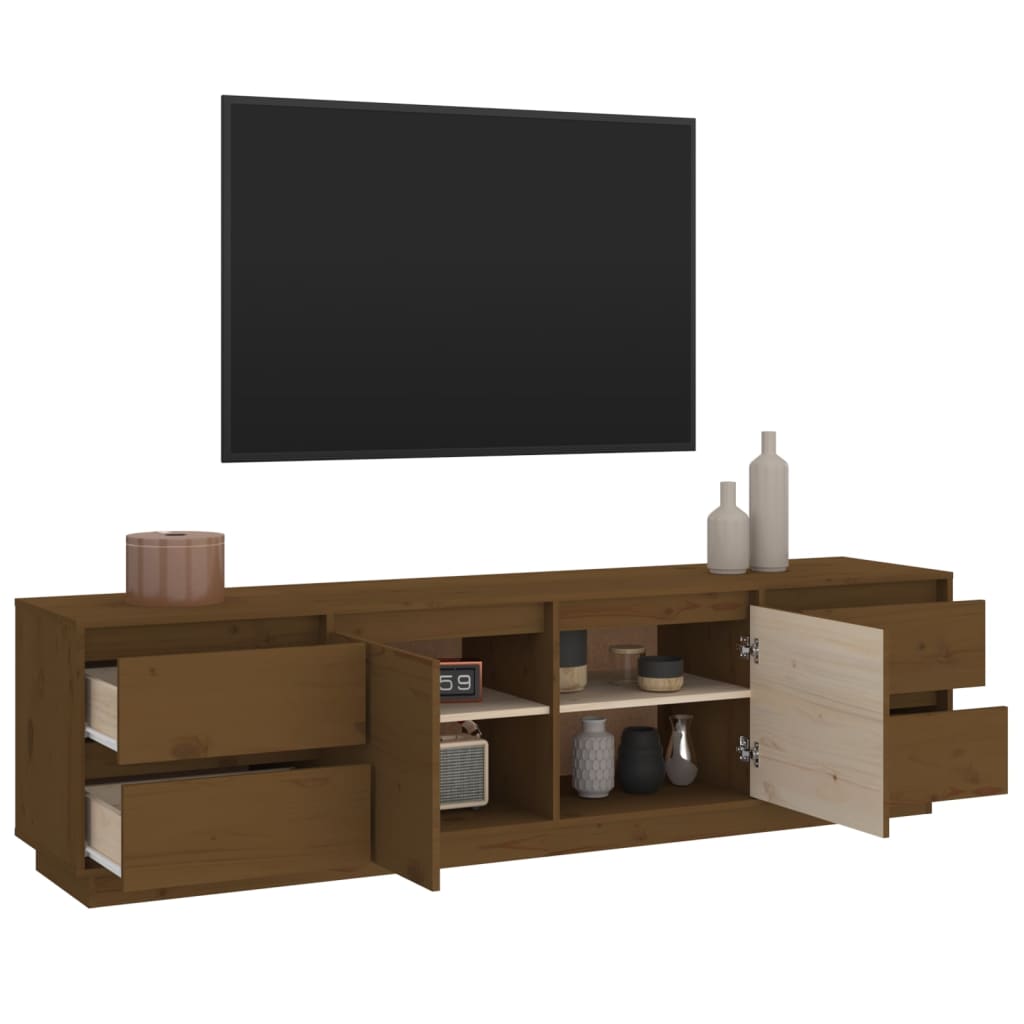 Honey Brown TV Cabinet 176x37x47.5 cm Solid Pine Wood