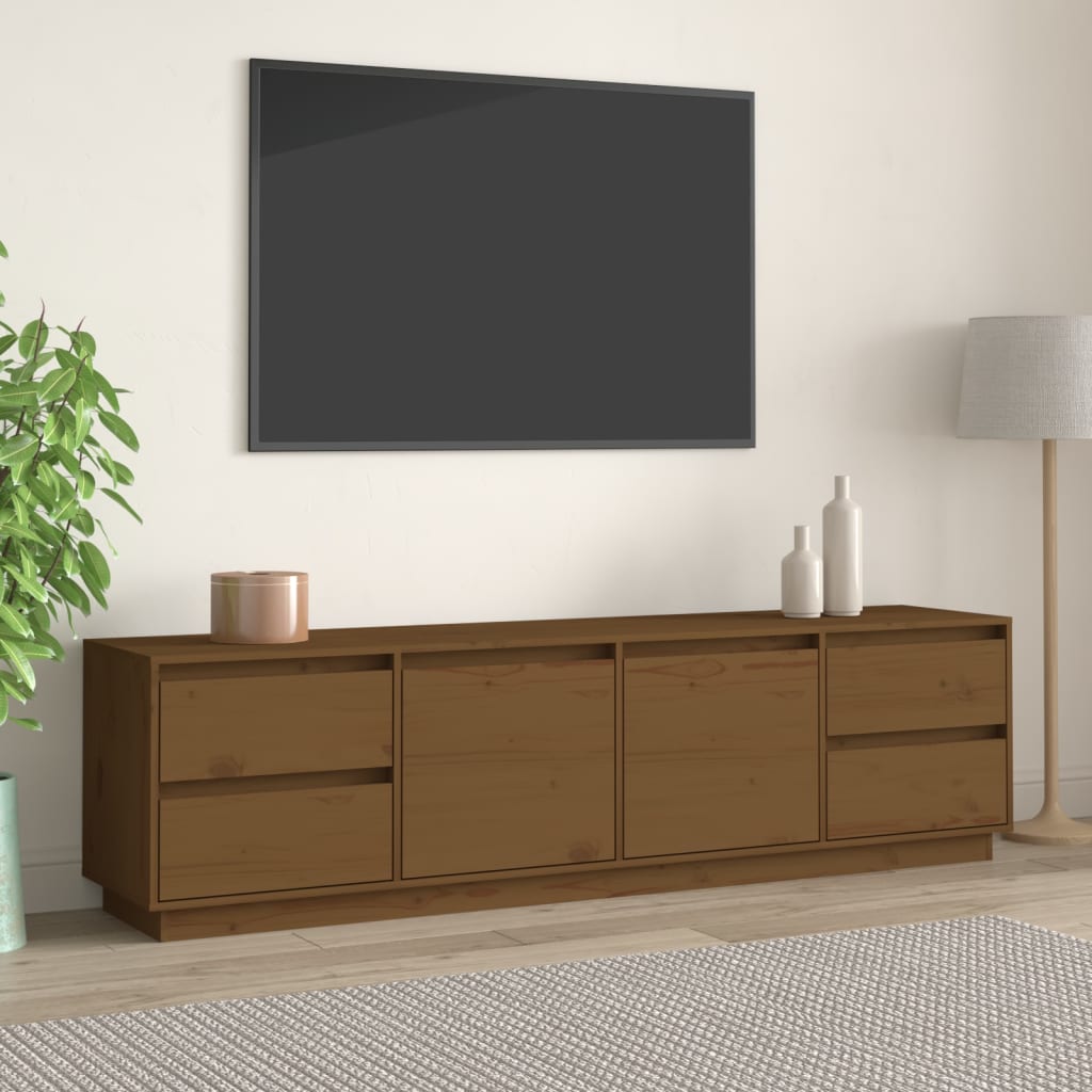 Honey Brown TV Cabinet 176x37x47.5 cm Solid Pine Wood