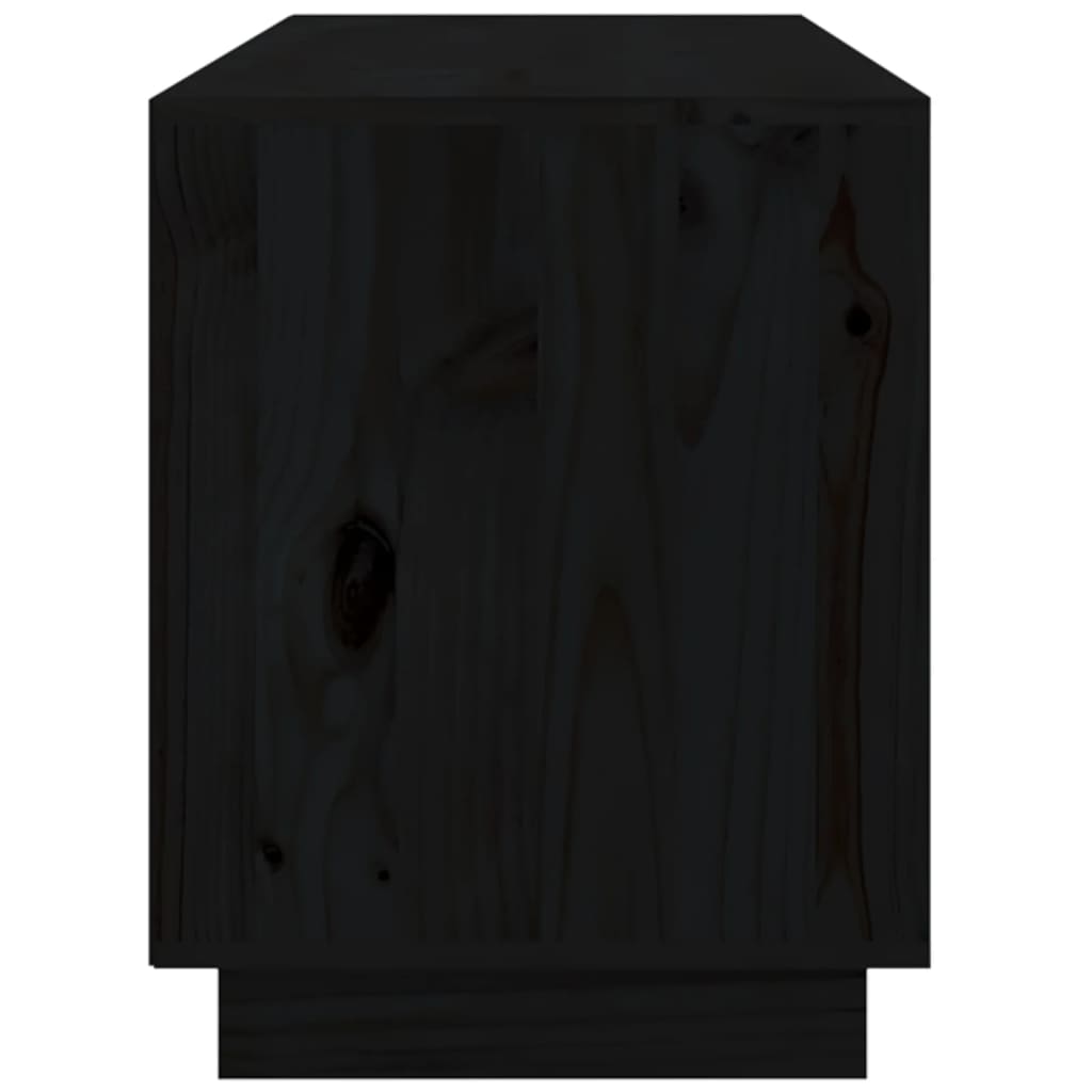 Meuble TV Noir 176x37x47,5 cm Bois de pin massif