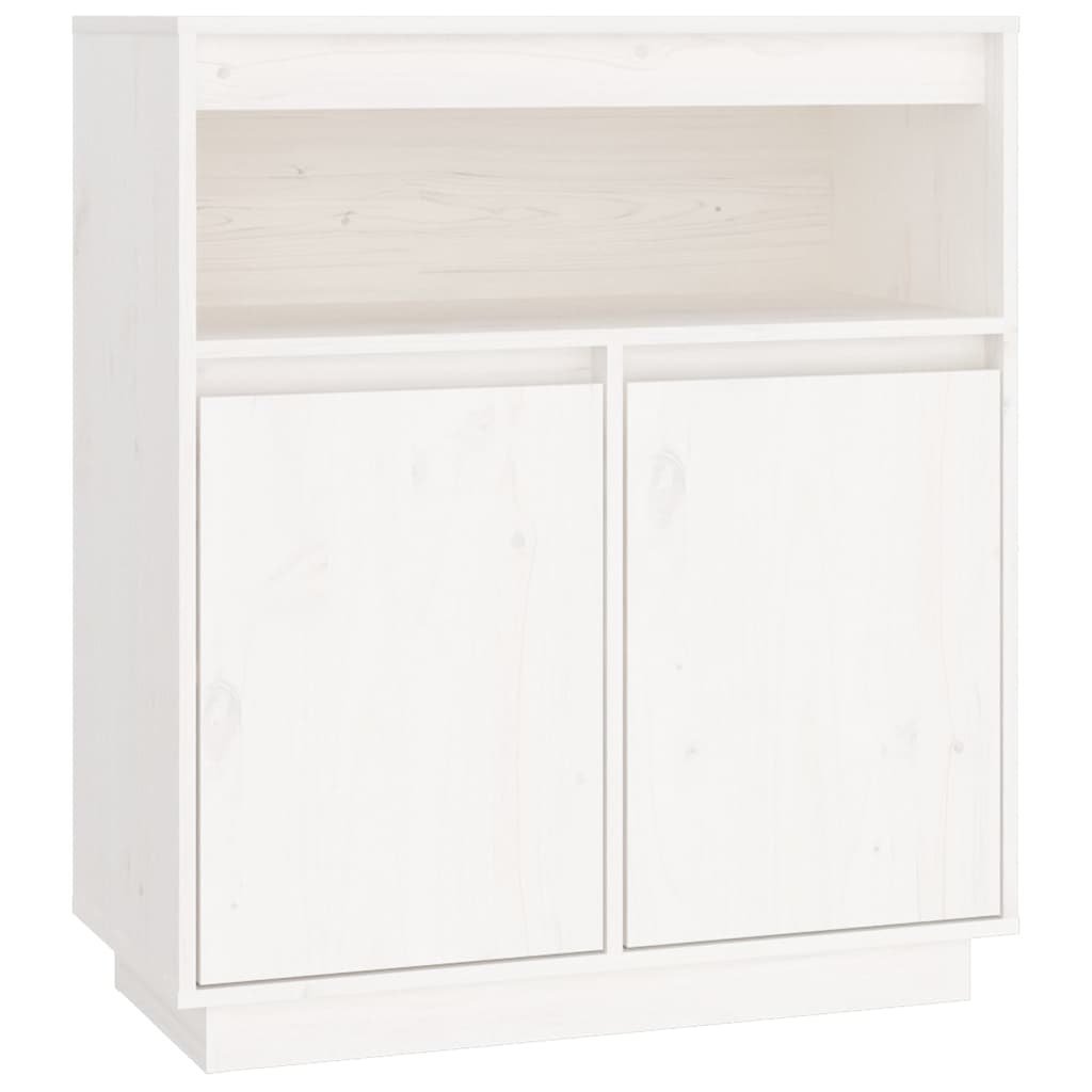 Buffet Blanc 70x34x80 cm Bois massif de pin