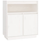 Buffet Blanc 70x34x80 cm Bois massif de pin