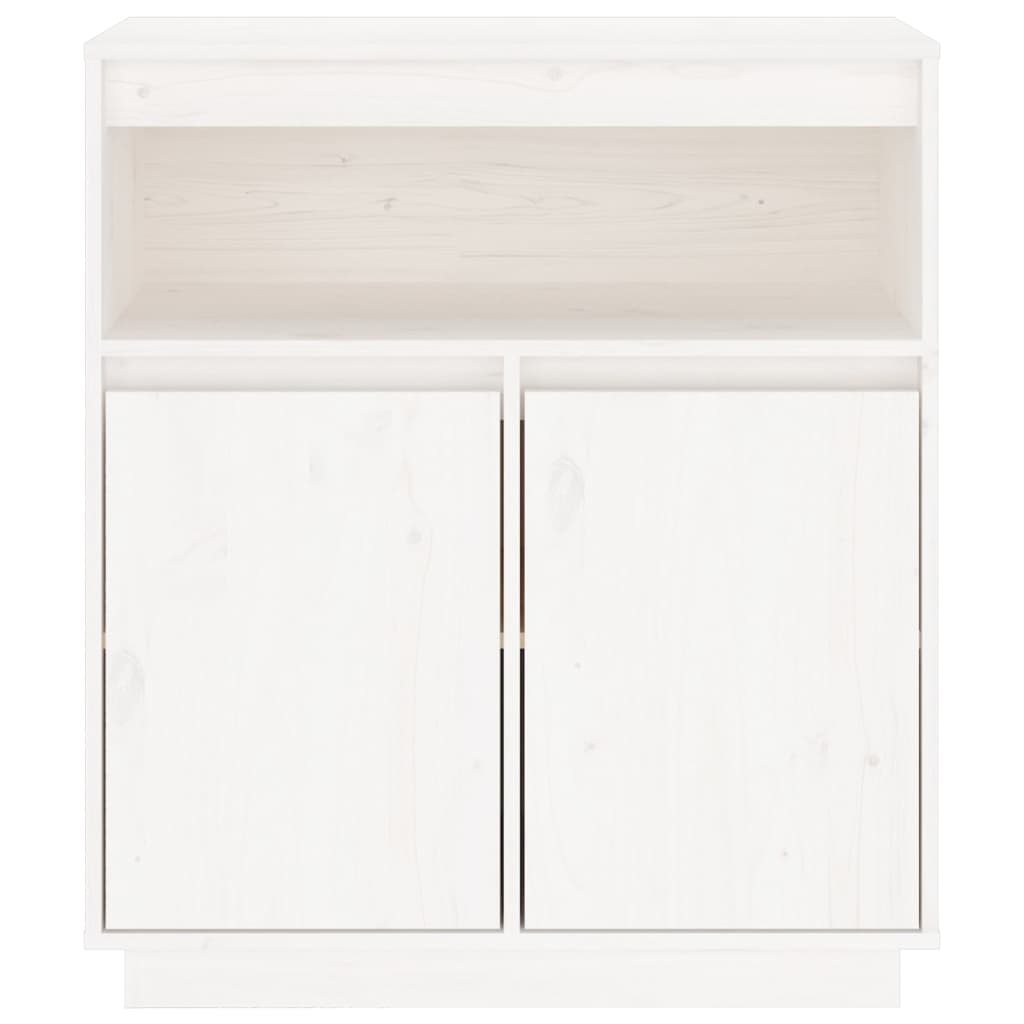 Buffet Blanc 70x34x80 cm Bois massif de pin