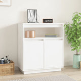 Buffet Blanc 70x34x80 cm Bois massif de pin