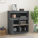 Grey Sideboard 70x34x80 cm Solid Pine Wood