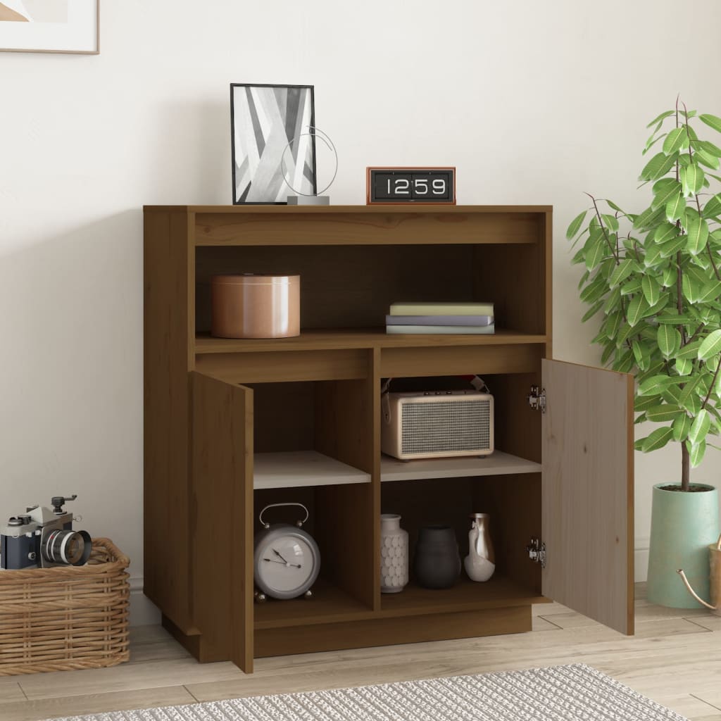 Honey Brown Sideboard 70x34x80 cm Solid Pine Wood