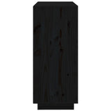 Buffet Noir 70x34x80 cm Bois massif de pin