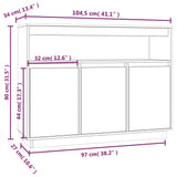 Sideboard 104,5x34x80 cm Massives Kiefernholz