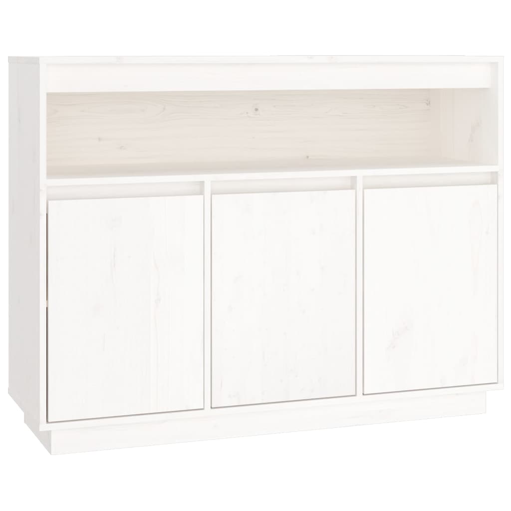 Buffet Blanc 104,5x34x80 cm Bois massif de pin