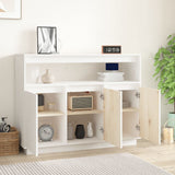 Buffet Blanc 104,5x34x80 cm Bois massif de pin