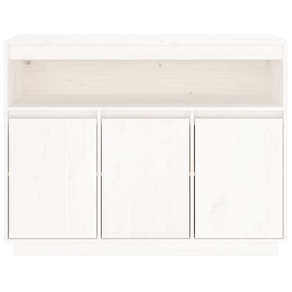 Buffet Blanc 104,5x34x80 cm Bois massif de pin