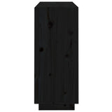 Buffet Noir 104,5x34x80 cm Bois massif de pin