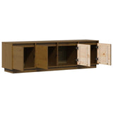 Meuble TV Marron miel 156x37x45 cm Bois de pin massif