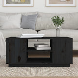 Table basse Noir 90x49x40,5 cm Bois massif de pin