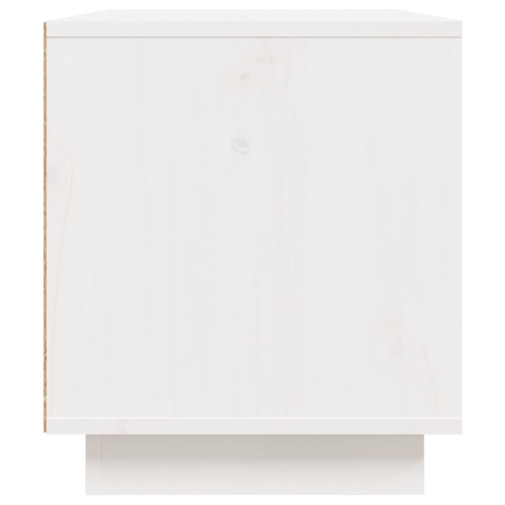 Meuble TV Blanc 80x35x40,5 cm Bois de pin massif