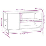 Meuble TV Blanc 80x35x40,5 cm Bois de pin massif