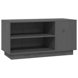 Grey TV cabinet 80x35x40.5 cm Solid pine wood