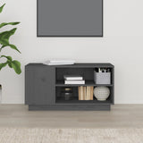 Grey TV cabinet 80x35x40.5 cm Solid pine wood