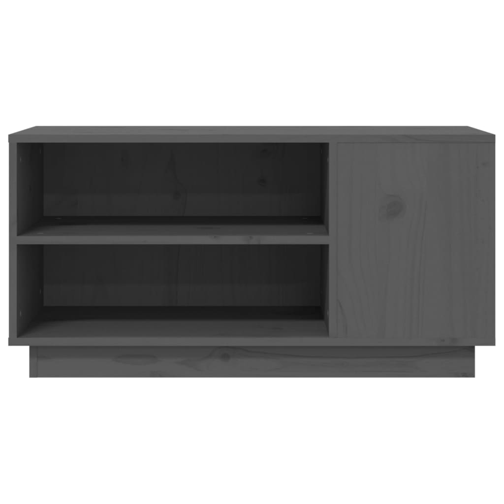 Grey TV cabinet 80x35x40.5 cm Solid pine wood