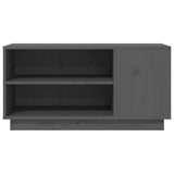 Grey TV cabinet 80x35x40.5 cm Solid pine wood