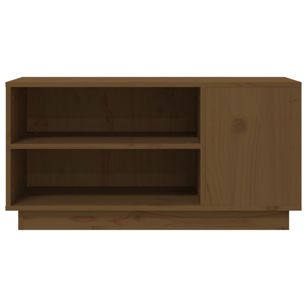 Meuble TV Marron miel 80x35x40,5 cm Bois de pin massif