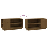 Meuble TV Marron miel 80x35x40,5 cm Bois de pin massif