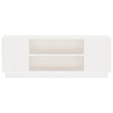 Meuble TV Blanc 110x35x40,5 cm Bois de pin massif