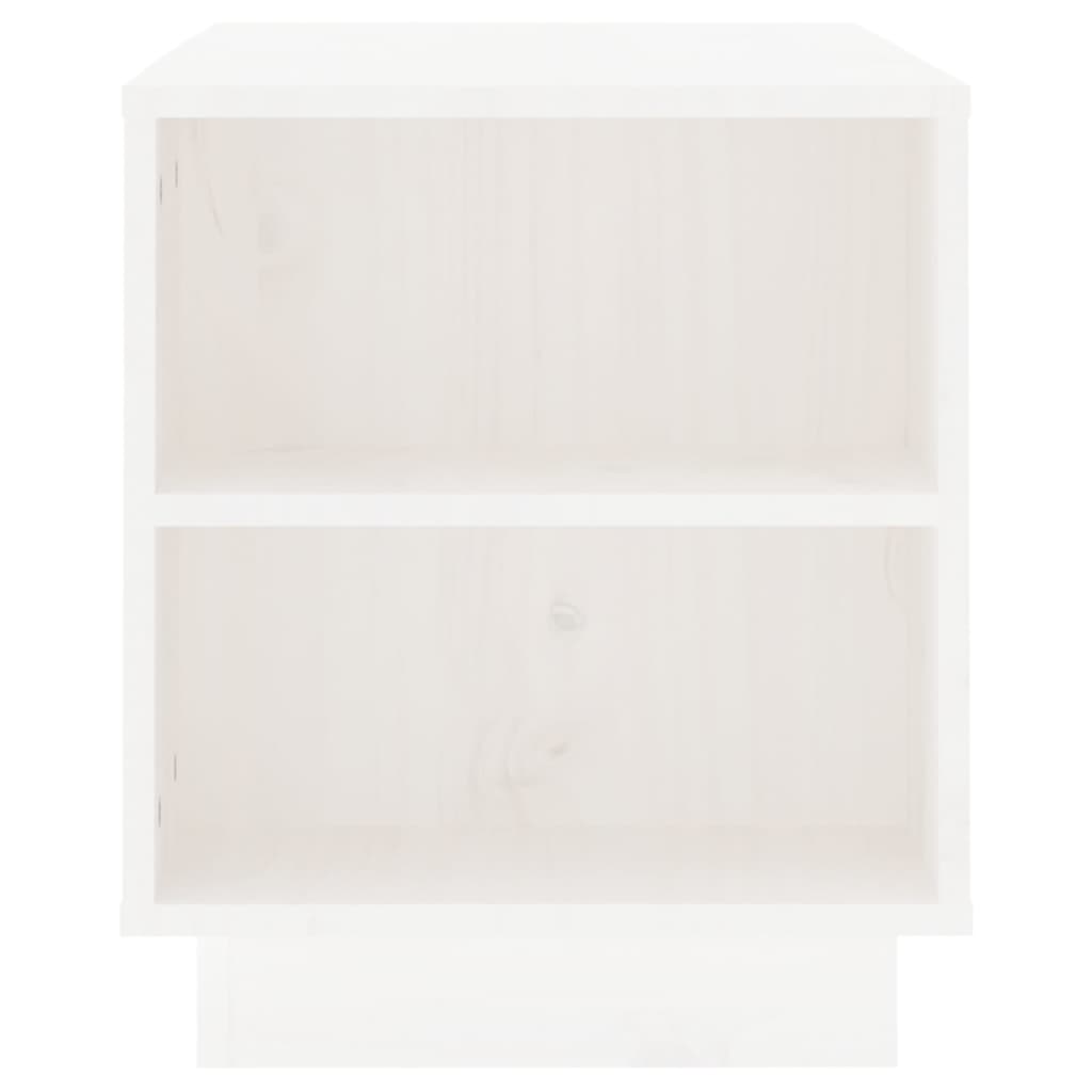 Meuble TV Blanc 110x35x40,5 cm Bois de pin massif