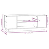 Meuble TV Gris 110x35x40,5 cm Bois de pin massif