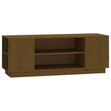 Meuble TV Marron miel 110x35x40,5 cm Bois de pin massif