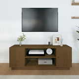 Meuble TV Marron miel 110x35x40,5 cm Bois de pin massif