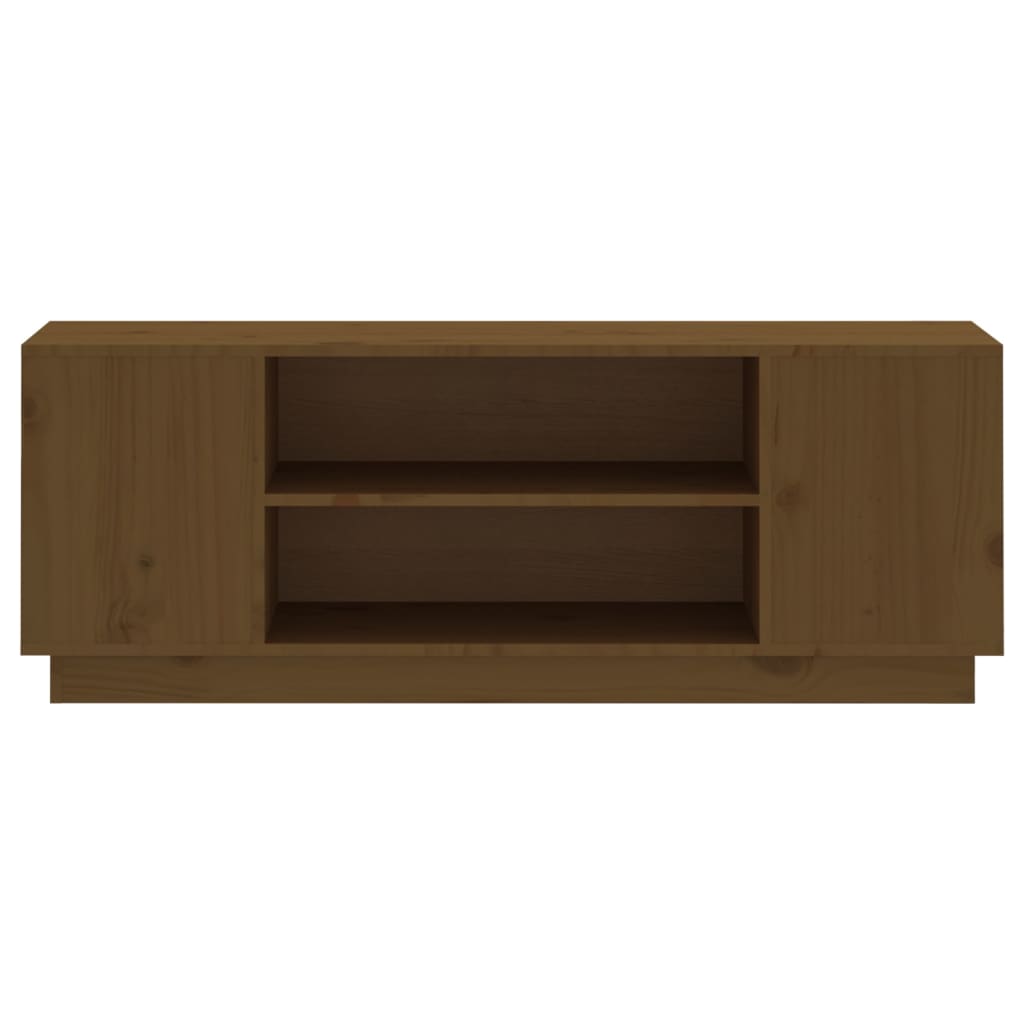 Meuble TV Marron miel 110x35x40,5 cm Bois de pin massif