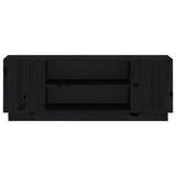 Meuble TV Noir 110x35x40,5 cm Bois de pin massif