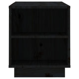 Meuble TV Noir 110x35x40,5 cm Bois de pin massif