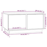 Honigbrauner Couchtisch 80x50x40 cm Massives Kiefernholz