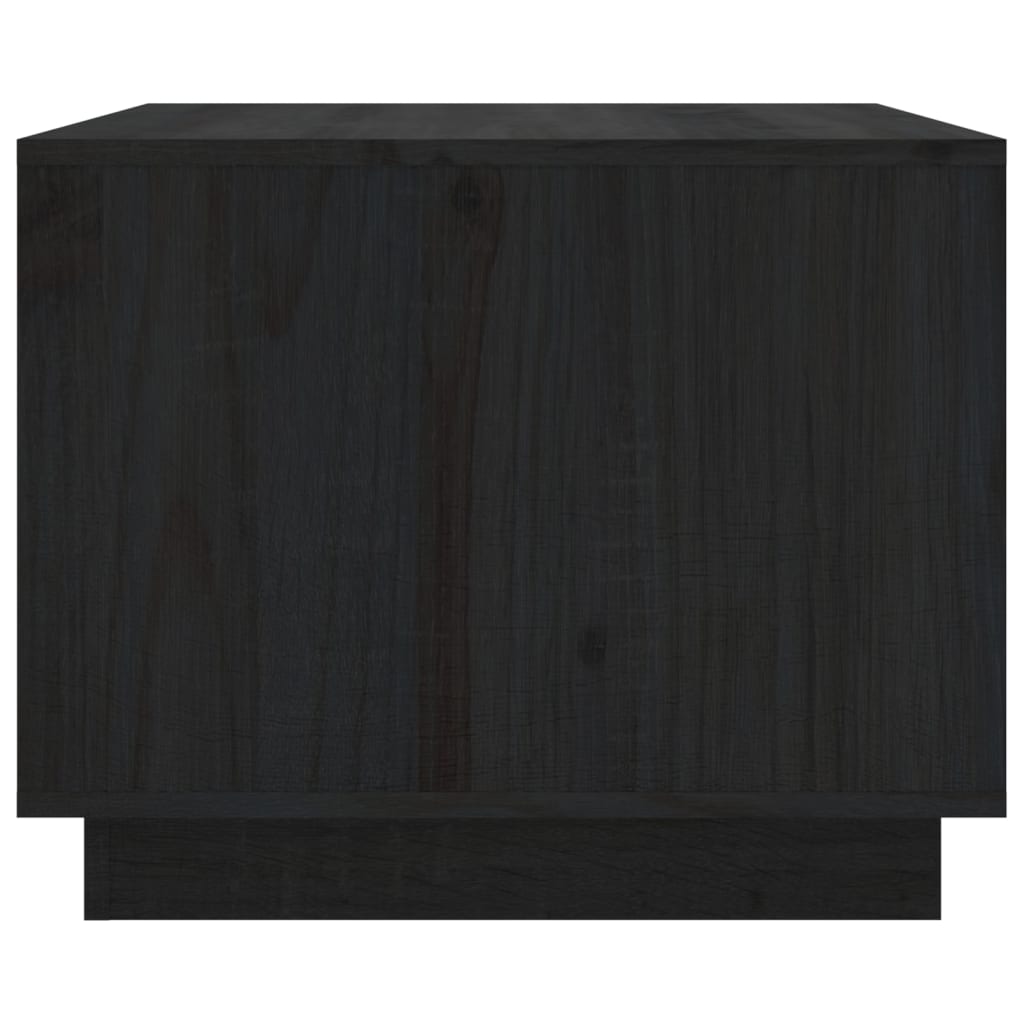 Table basse Noir 80x50x40 cm Bois massif de pin