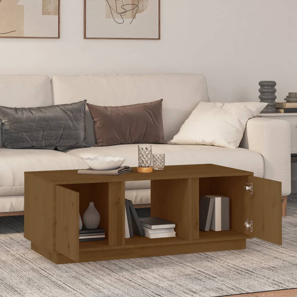 Couchtisch Honigbraun 110x50x40 cm Massives Kiefernholz