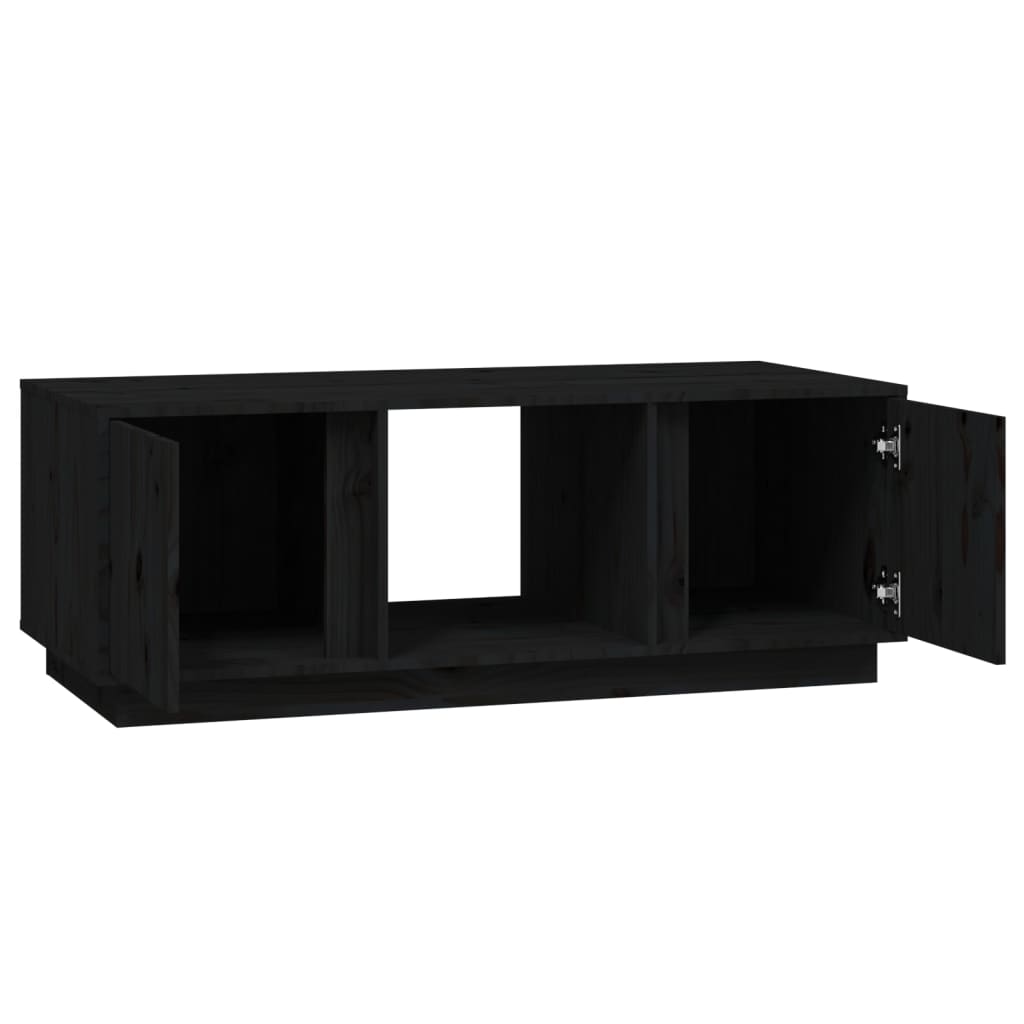 Coffee table Black 110x50x40 cm Solid pine wood