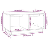 Couchtisch Weiß 80x50x40 cm Massives Kiefernholz